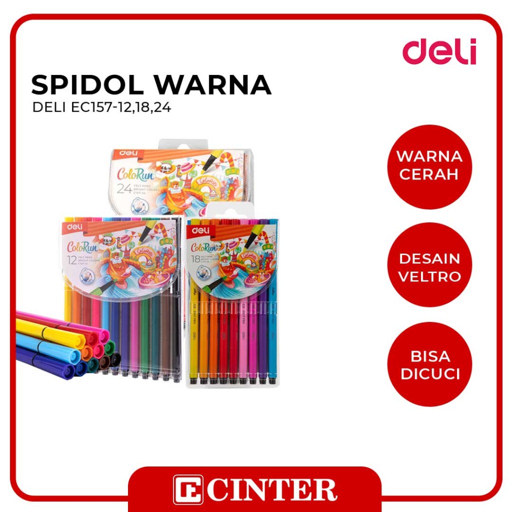 

DELI - SPIDOL WARNA / PERALATAN MENGGAMBAR / FELT PEN EC157 COLORUN