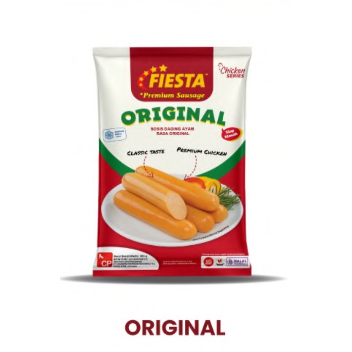 

SOSIS DAGING AYAM ORIGINAL SAUSAGE FIESTA 300GR HALAL