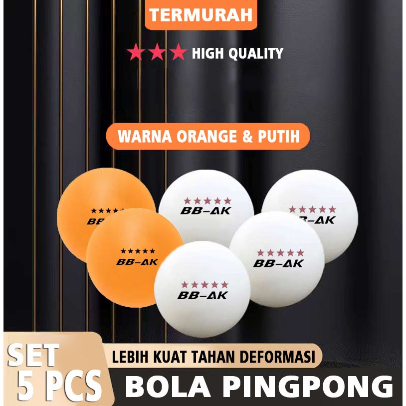 Bola Ping Pong PingPong Tenis Meja Bintang 5 isi 5 pcs Original Import 032-8 Bola Tenis Meja Bintang