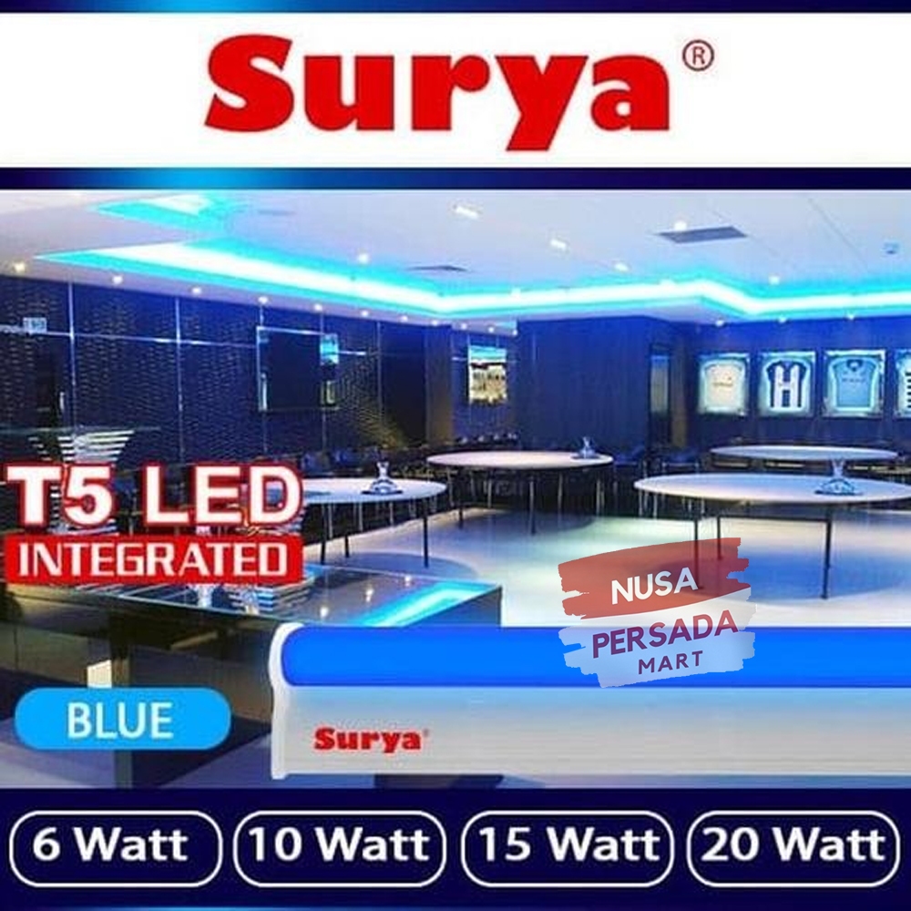Surya Lampu Neon LED INTG T5 LED 10 Watt Blue - Cahaya Biru