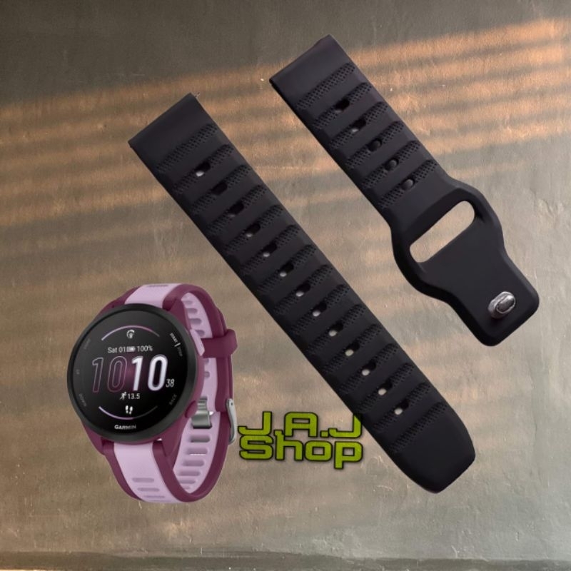 STRAP TALI JAM SILICONE SILIKON RUBBER BINTIK WATCH BAND GARMIN FORERUNNER 165 55 245 645 MUSIC NON 