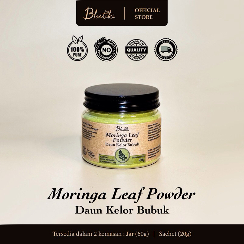 Blantika - Daun kelor Bubuk Halus / Kelor Moringa Bubuk Premium
