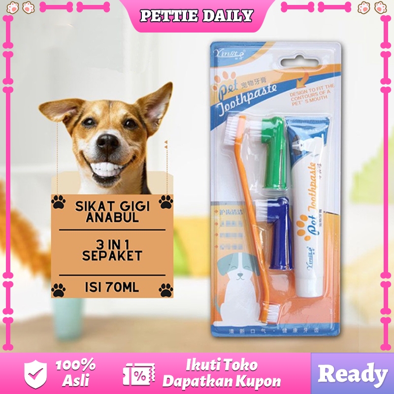 Sikat Gigi dan Odol Set Pembersih Karang Gigi dan Bau Mulut Anjing Kucing - Sikat Gigi Kucing dan Od