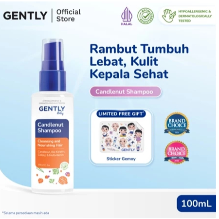GENTLY Candlenut Shampoo 100ml | sampo penumbuh rambut bayi | SKIN CARE BAYI