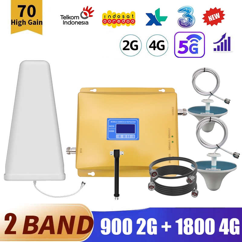 FullSet LTE GSM2G 4G Cell Phone Booster 2-Band Pengulang Sinyal HP EDC 4G Modem Sinyal Booster Cellu