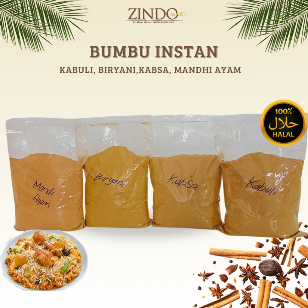 

BUMBU INSTAN KEBULI, BRIYANI, KABSA, MANDHI AYAM / BUMBU MASAK ALL VARIAN TIMUR TENGAH PRAKTIS