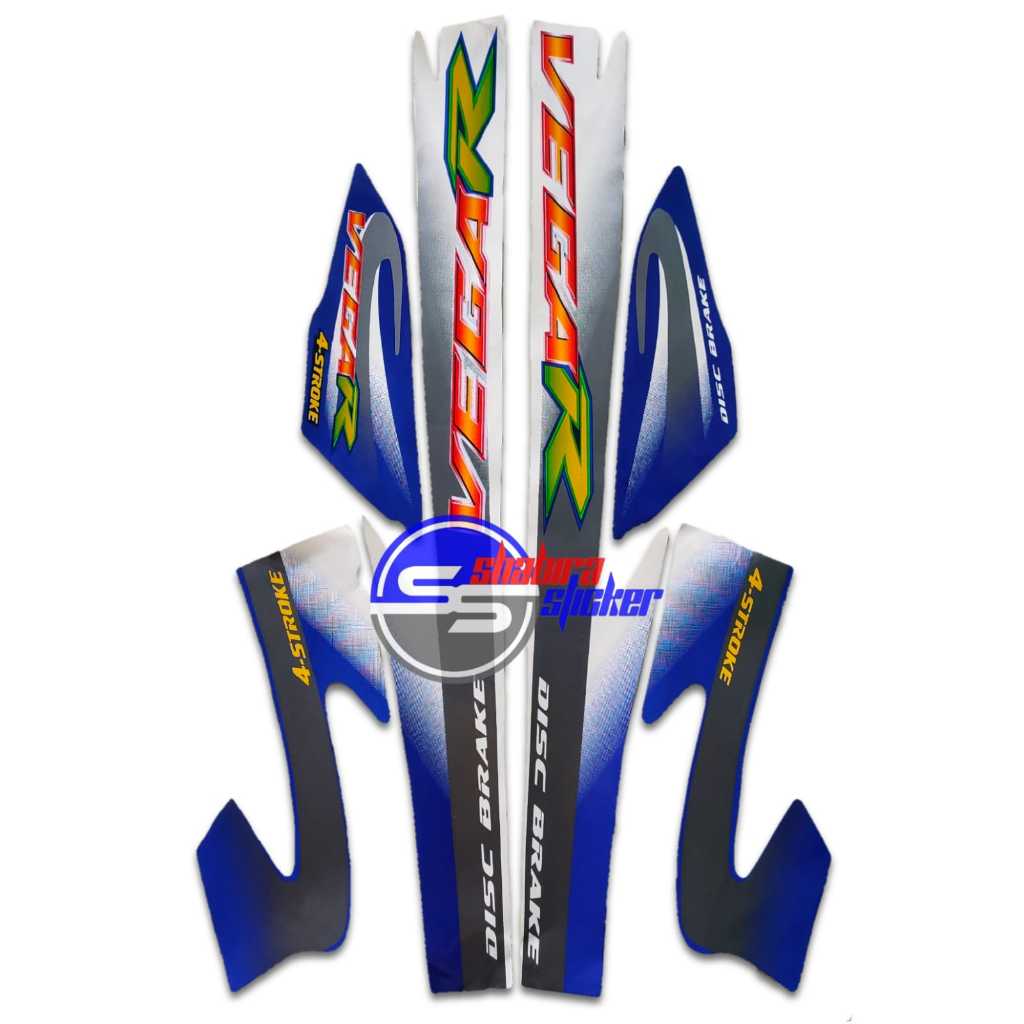 STRIPING MOTOR VEGA R LAMA 2003 PUTIH BIRU STANDAR FULLSET