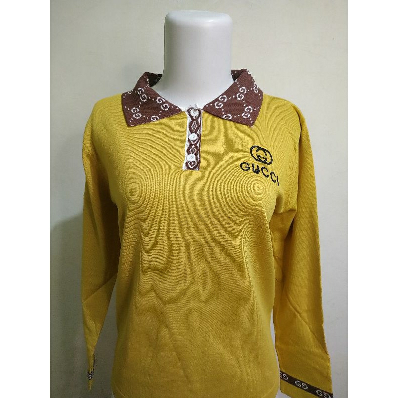 Kaos Lengan Panjang Gucci Mustard