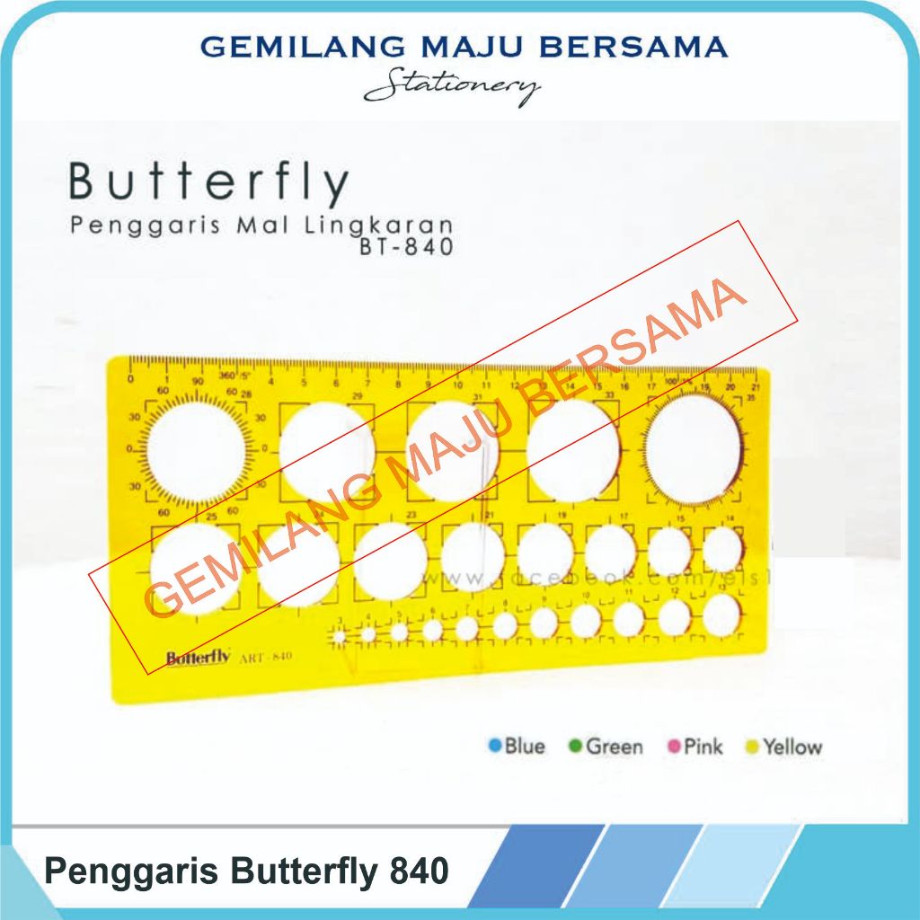 

Mistar Penggaris Butterfly Bentuk / Template BT 840