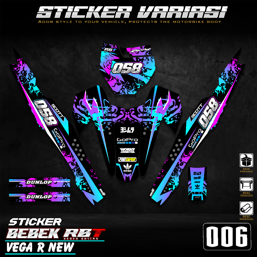 TERBARU Sticker Yamaha VEGA R NEW MOTOR RBT BEBEK MODIF/BEBEK CUSTOM SUPERMOTO YZ CRF KLX KX KTM RBT