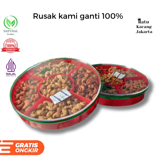 

Kacang Mede Toples Tray Mix Premium 5 Rasa - Original, Madu, Pedas, Krispy, Tomyam - Ratu Kacang Jakarta