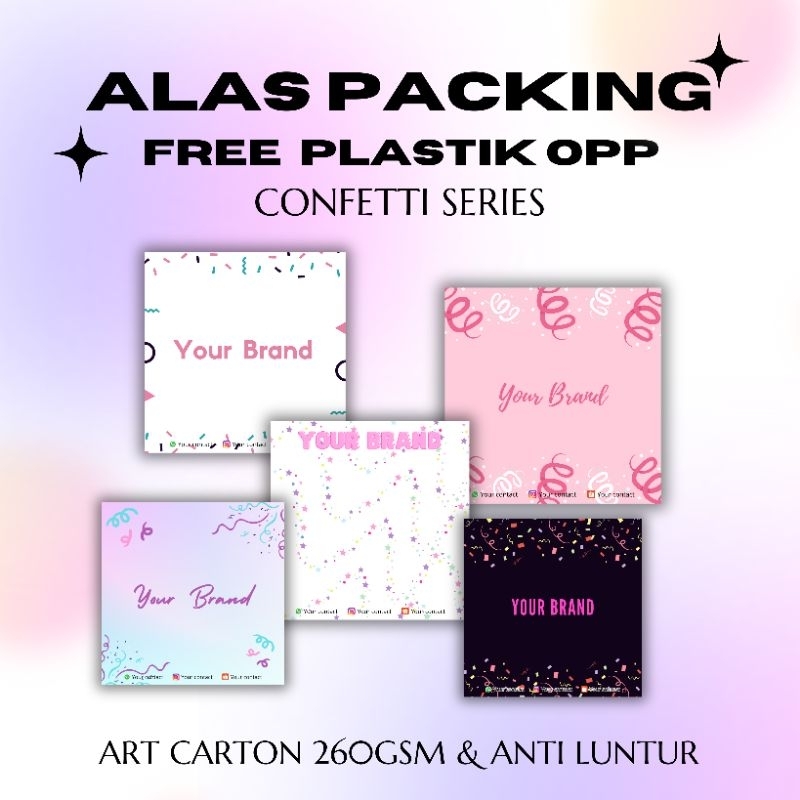 

[FREE PLASTIK] ALAS PACKING CONFETTI SERIES ART CARTON 260gsm | KOTAK GELANG CINCIN | Packaging Bracelet Freebies Ring Jewelry Beads Souvenir 5x5 6x6 7x7 8x8 9x9 10x10 11x11