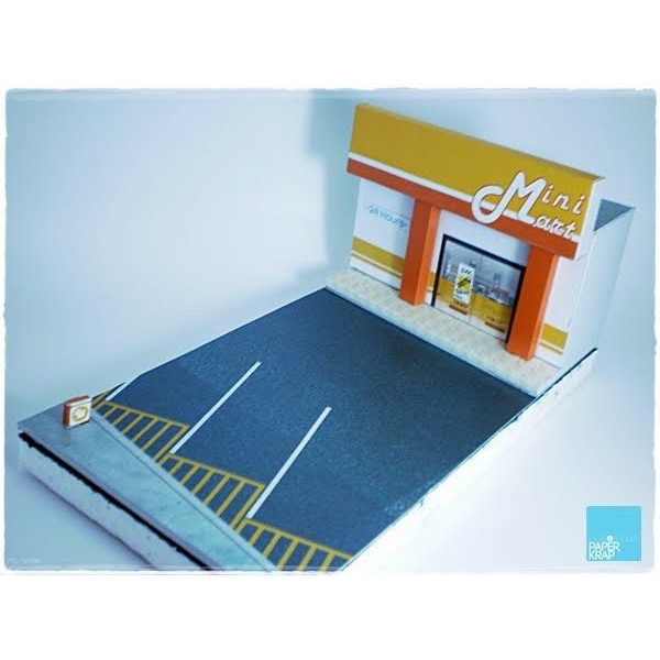 Papercraft Diorama Minimart Kerajinan Kertas