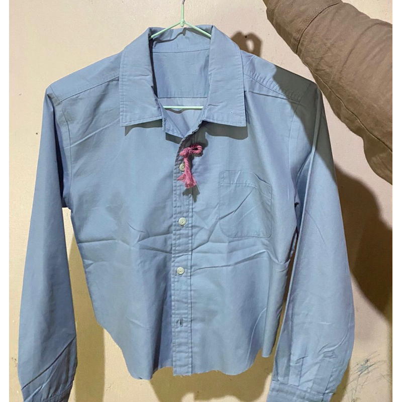 Kemeja Lengan Panjang Crop Wanita
