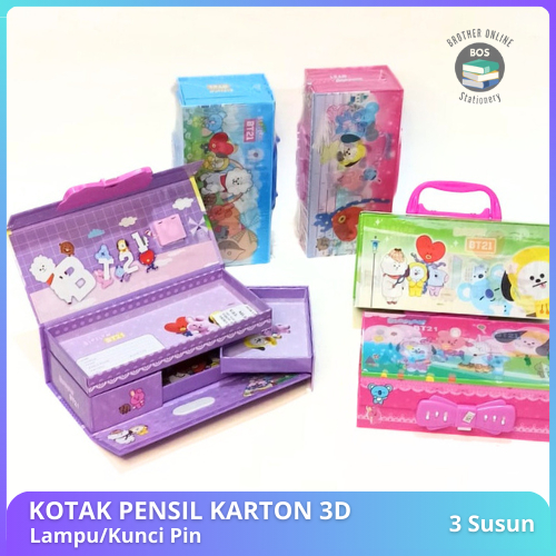

Jual Produk BOS Kotak Pensil Karton 3 Susun Lampu Disco Kunci Pin/Tempat Pensil/Pencil Box/Wadah