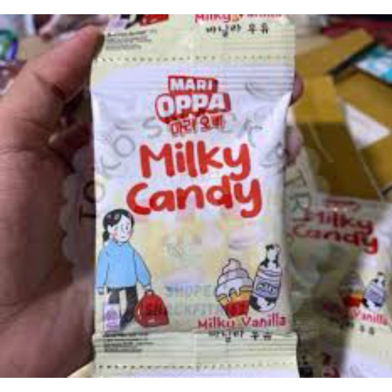 

Permen Mari Oppa Milky Candy Mari Oppa 1 Renceng Isi 10 Sachet