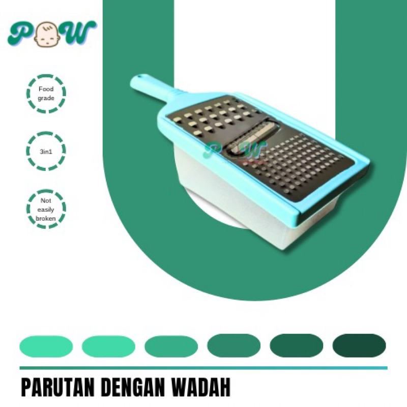 PAW - Parutan Serbaguna 3in1 Dengan Wadah, pemotong sayur, keju, dan buah dll.