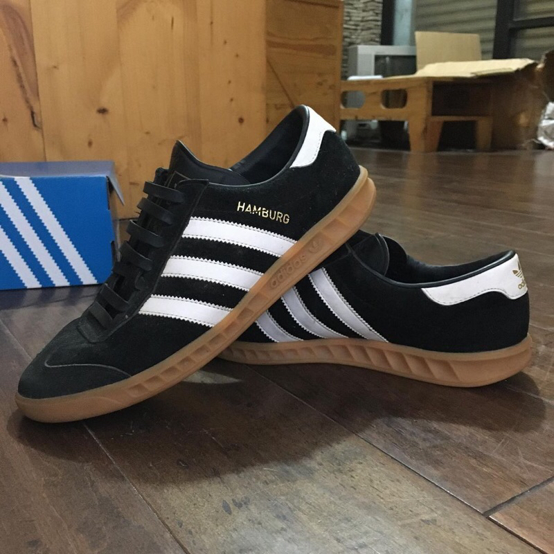 Preloved Adidas Hamburg Suede Black Gum Original Second Very Good Condition
