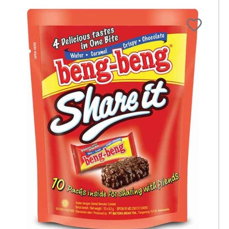

beng-beng Share It Wafer Rice Crispy Chocolate 10 x 9,5 g