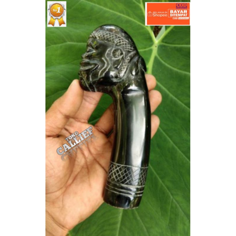 gagang bahan tanduk ukir cepot