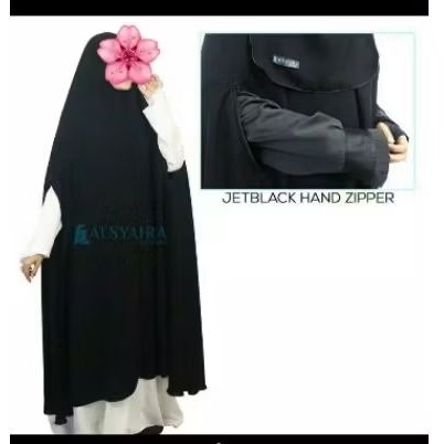 Preloved long Khimar Alsyahra handzipper