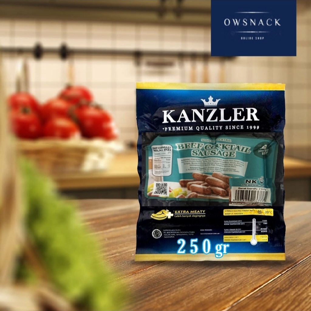 

Kanzler Beef Cocktail Sausage, Sosis Sapi Halal 250 gr