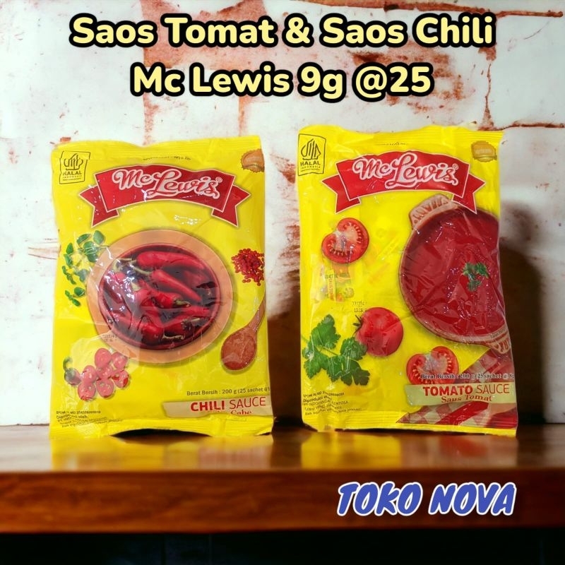 

SAOS TOMAT &SAOS CHILI MC LEWIS KEMASAN 9GR @25PCS