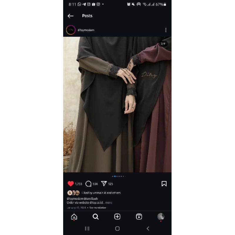 preloved waafa ditsy abaya