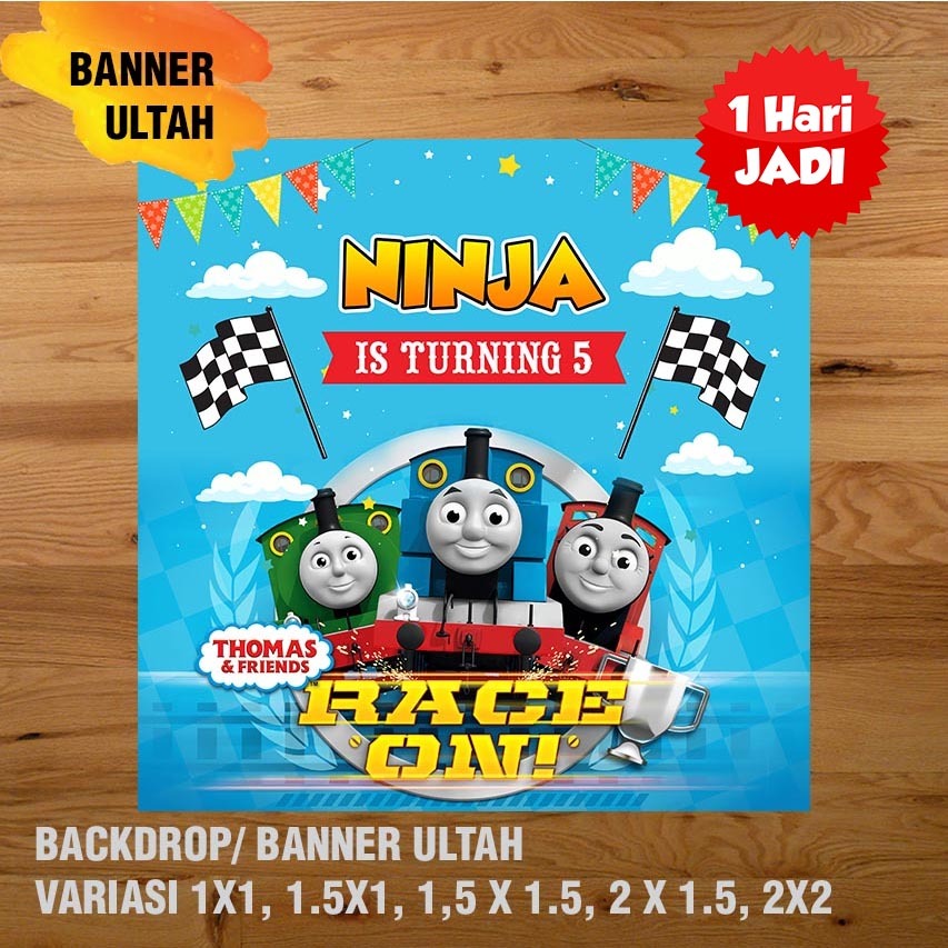 KERETA THOMAS CHANGINGTON BANNER/ BACKDROP/ SPANDUK ULANG TAHUN UL-TAH