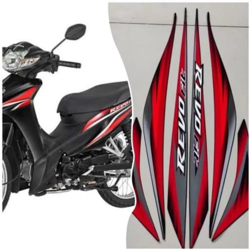 Striping Stiker Les Bodi Motor Honda Revo Fit Th 2012_2013 Warna merah