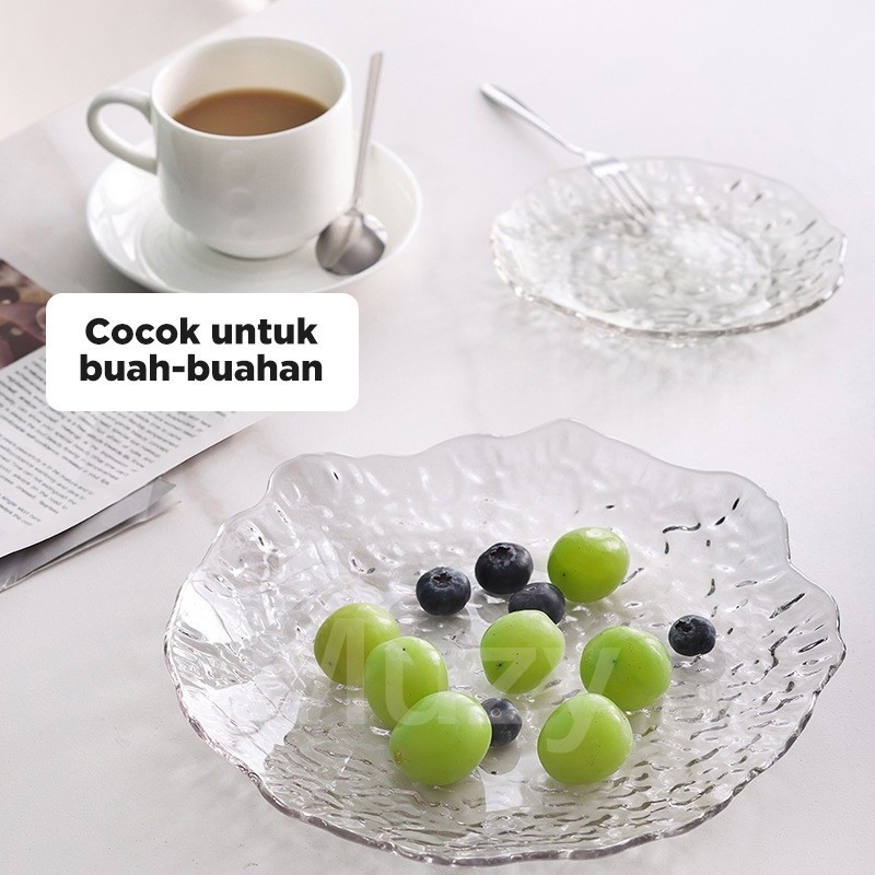 PC Piring Cristal Piring Saji Lebaran Hias Meja Makan Piring Plastik PET Transparant Piring Buah