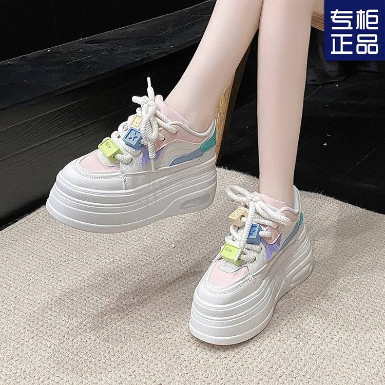 ready stock pinkey p303 sepatu sneakers putih boots tinggi wanita sneakers shoes hak tebal