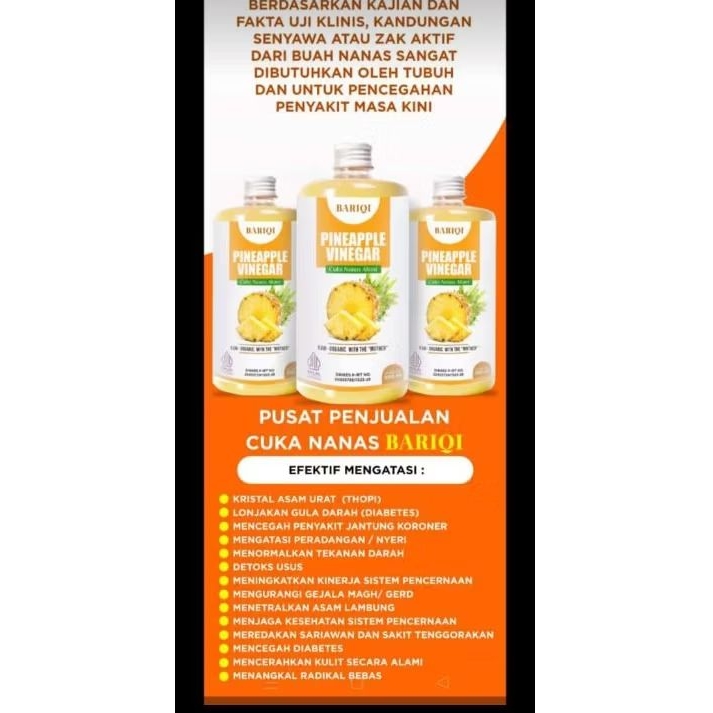 

Pineapple vinegar Cuka nanas alami BARIQI 500ml