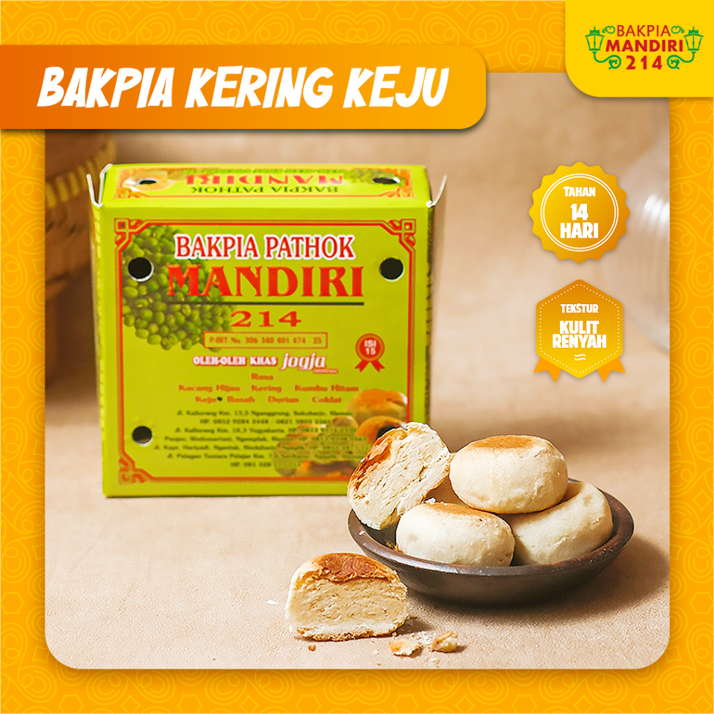 

BAKPIA PATHOK KEJU (KERING) KHAS JOGJA ASLI PREMIUM - BAKPIA MANDIRI 214