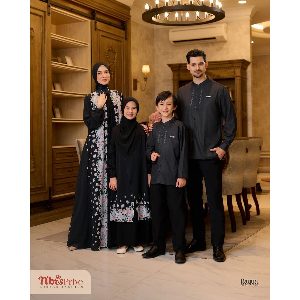 SARIMBIT NIBRAS 2025 UMBRA BLACK BY NBRS FASHION TERBARU FAMSET FAMILY SERIES GAMIS DRESS BAJU BUSAN