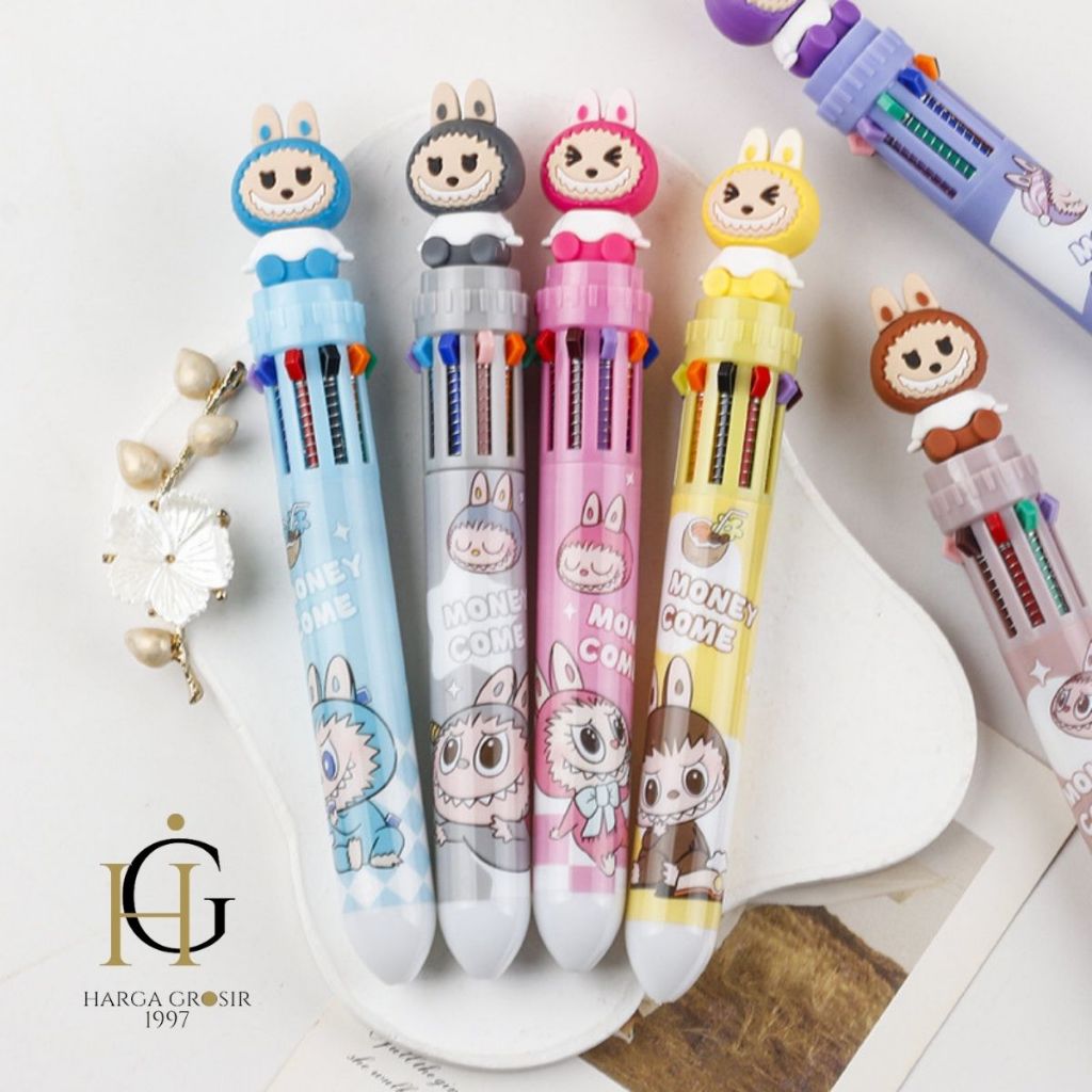 

PULPEN CETEK 10 WARNA LABUBU PC-1544 BOLPEN PENA PEN ALAT TULIS KANTOR COD TERMURAH