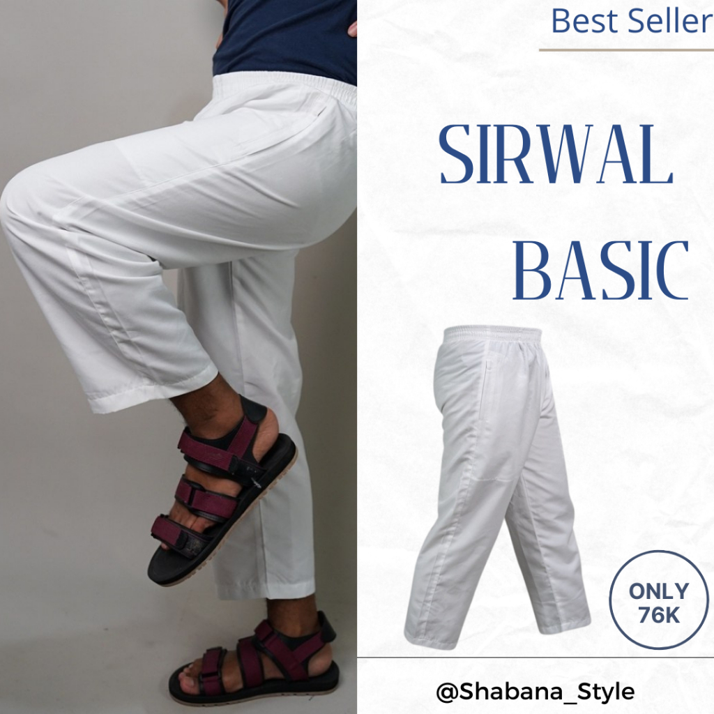 Celana Sirwal Pria Dewasa Warna Putih Polos