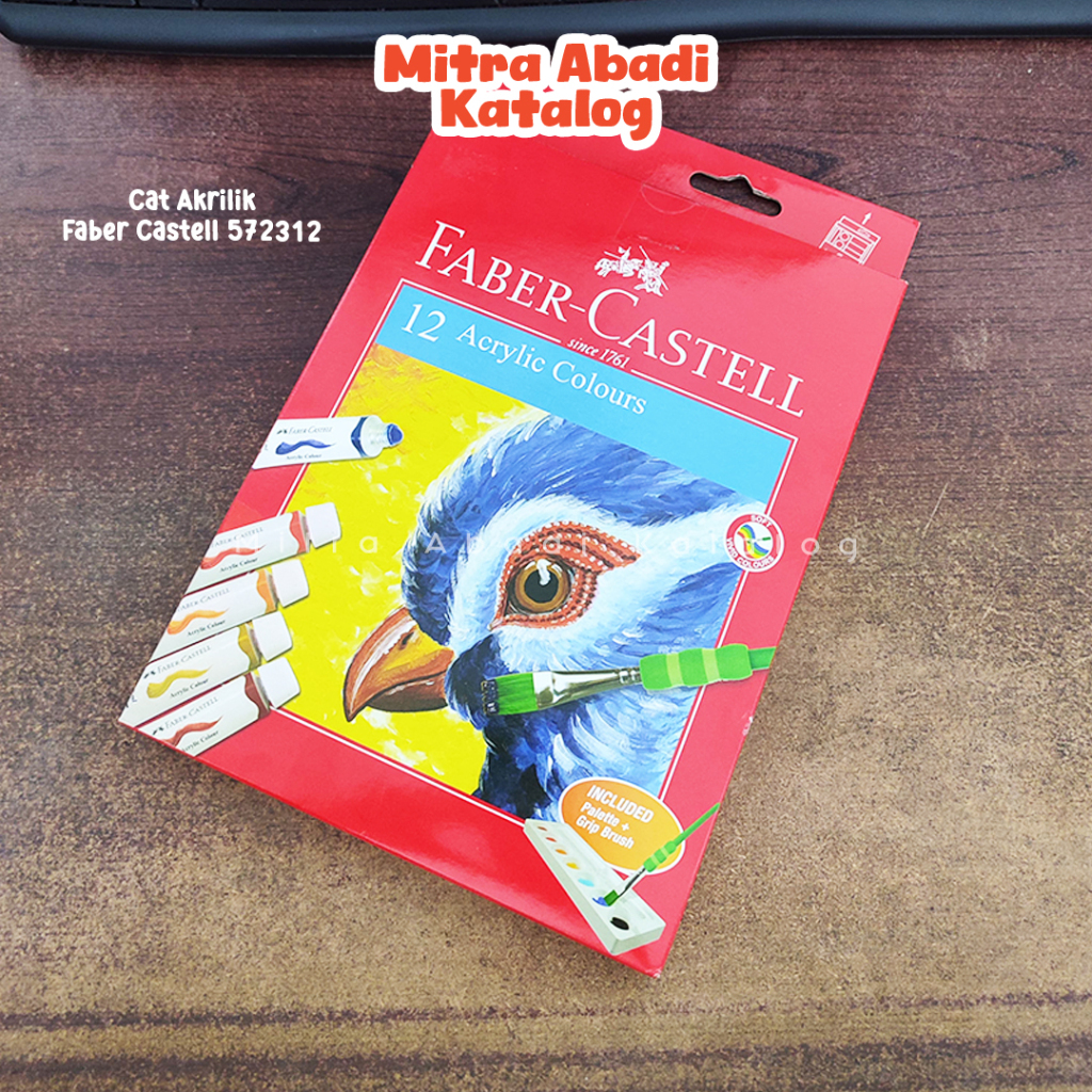 

CAT AKRILIK FABER CASTELL 572312 / 12 warna isi 12ml acrylic fabercastel original asli satu set kuas palet alat lukis menggambar kesenian kerajinan art prakarya anak atk alat tulis sekolah / mitra abadi katalog jogja