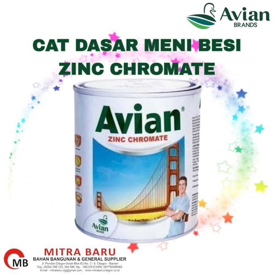 AVIAN Zinc Chromate 9720 Silver Grey 1kg / Cat Dasar Besi Anti Karat Merk Avian / Meni Besi