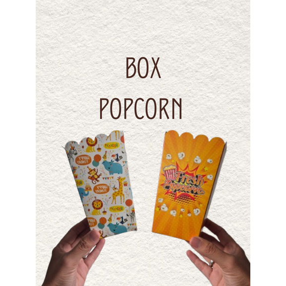 

Kemasan Cantik / Box Pop corn / 13 x 5 / 14 x 7 / isi 100 pcs