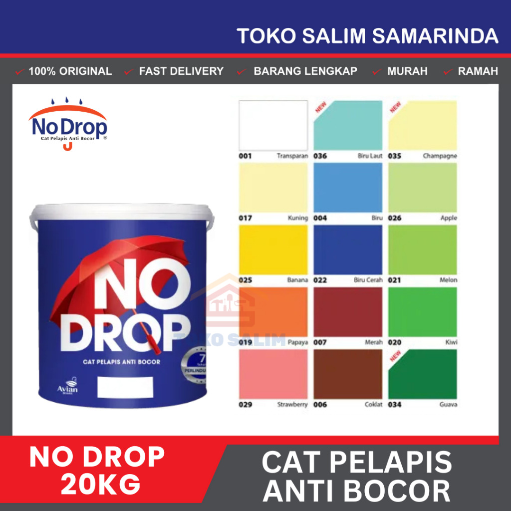 Cat Pelapis Anti Bocor NO DROP 4KG WARNA LENGKAP