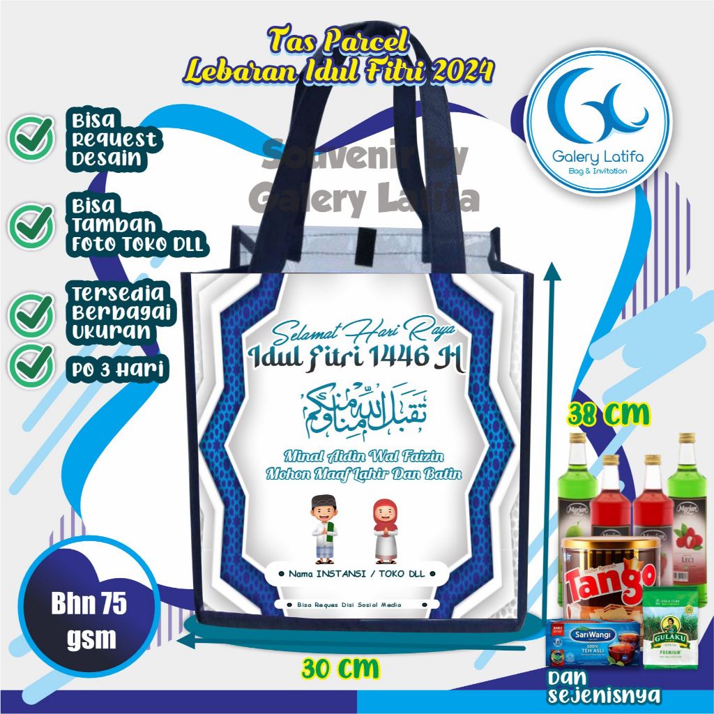 

PROMO SPECIAL TAS PARCEL LEBARAN IDUL FITRI 1445 H / TAS MEPERINGATI / TAS HAJATAN/ TAS PERNIKAHAN CUSTOM DESAIN BISA REQUEST SESUAI UKURAN