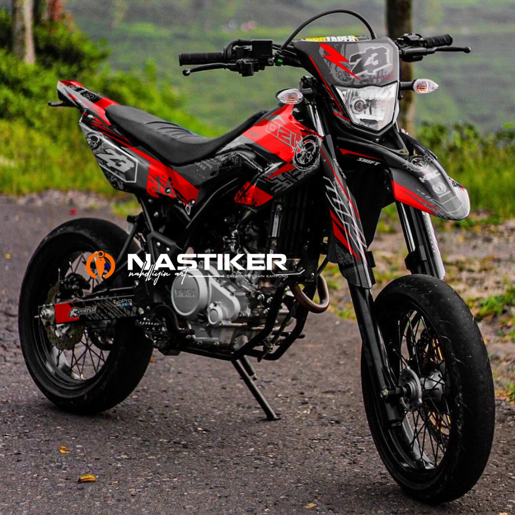 Sticker Decal WR155 SIMPEL MERAH FullBody Bebas Request - DECAL WR MERAH HITAM