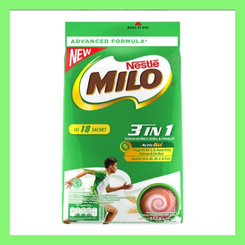 

Milo Active Go Minuman Serbuk Cokelat Sachet 18x34 gr