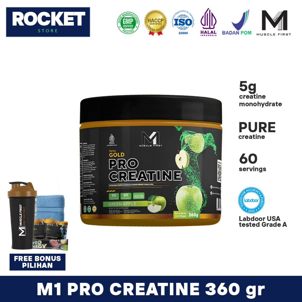 M1 Muscle First Pro Gold Creatine 360 gram / MuscleFirst Creatine Monohydrate 360 gr