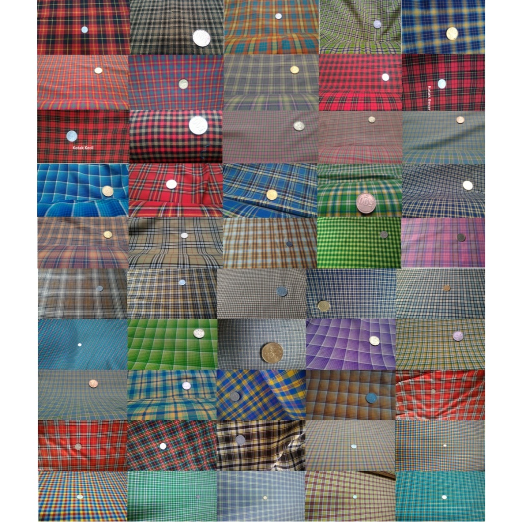 Kain Kotak Premium Yarndyed Motif Kotak-Kotak Akrilik | Bahan Seragam Sekolah | Kain Kasmilon Metera