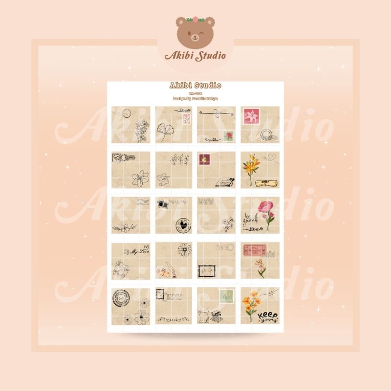 

CA-004 STICKER VINTAGE JOURNAL STICKER JOURNALING STICKER STAMP VINTAGE