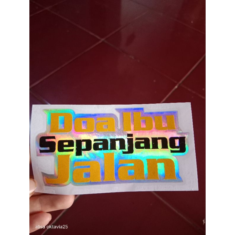 stiker cutting logo timbul doa ibu sepanjang jalan