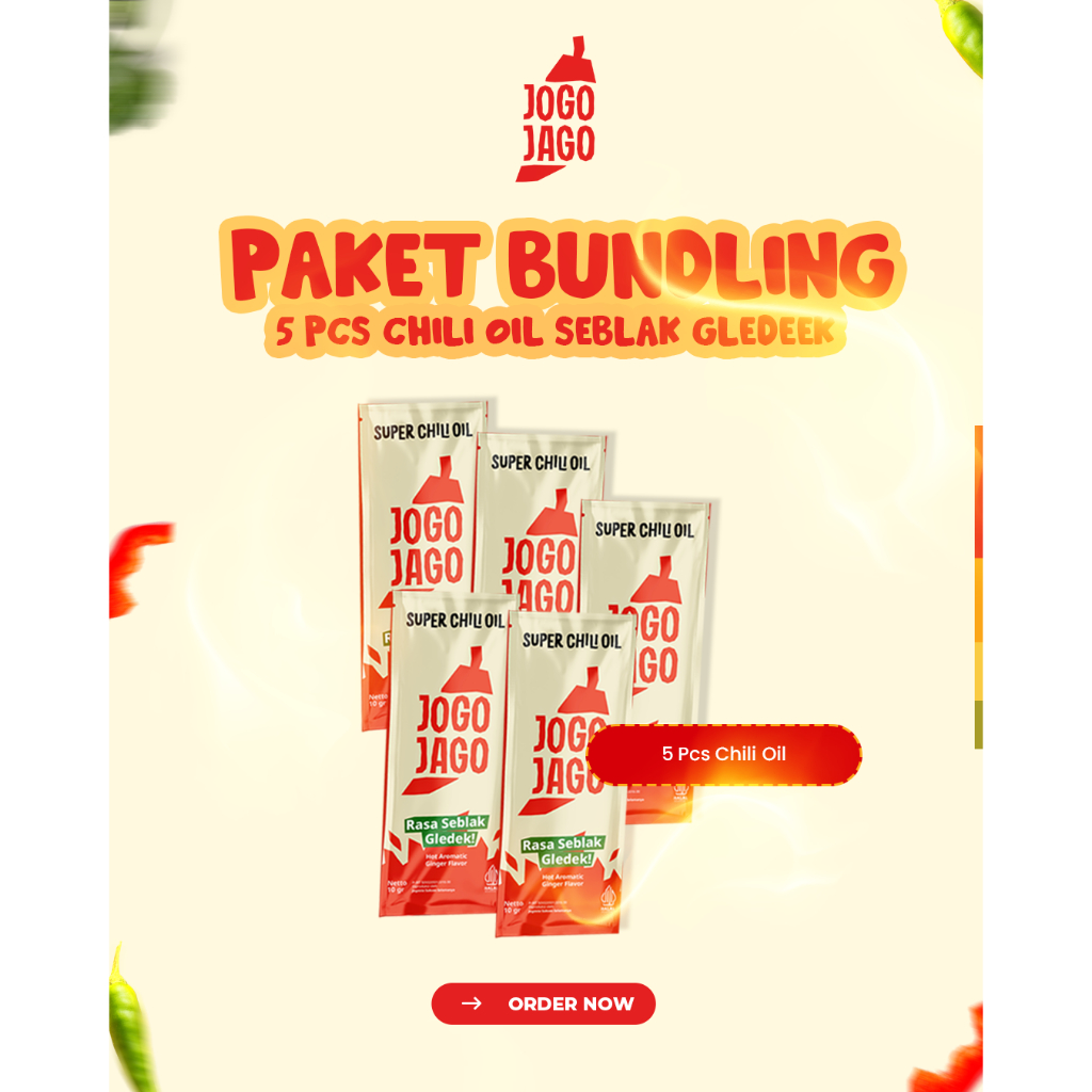 

BISA COD - 5 PCS SUPER CHILI OIL JOGOJAGO INSTAN SACHET, PRAKTIS GURIH REMPAH