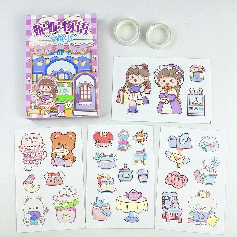 

sz217 Stiker DIY/Sticker Edukasi Anak Kreatif/Mainan stiker ganti muka Buku stiker dress up princess cantik Ratus ganti kostum lucu Sticker change make up show cute girl Mainan edukasi baju bajuan anak perempuan Buku aktivitas model karaker kartun
